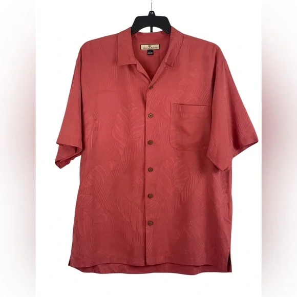 Men’s Tommy Bahama silk shirt with tropical imprint. Size large. GUC - Picture 4 of 8